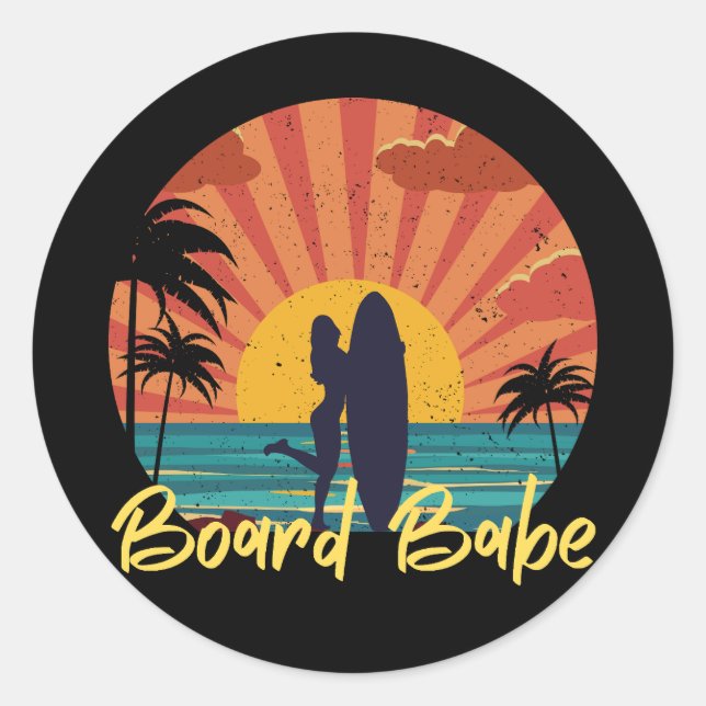 Board Babe Runt Klistermärke (Framsida)