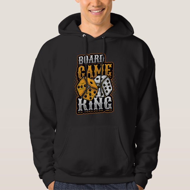 Board Game King Dice Tabletop Board Game Player Hoodie (Framsida)