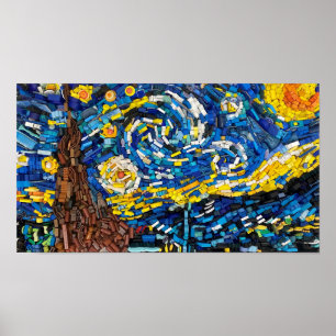 Board Game Mosaic of A Starry Night Poster