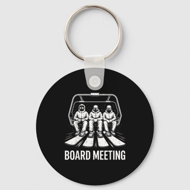 Board Meeting Snowboarders Skiing Enthusiasts Wint Nyckelring (Framsida)