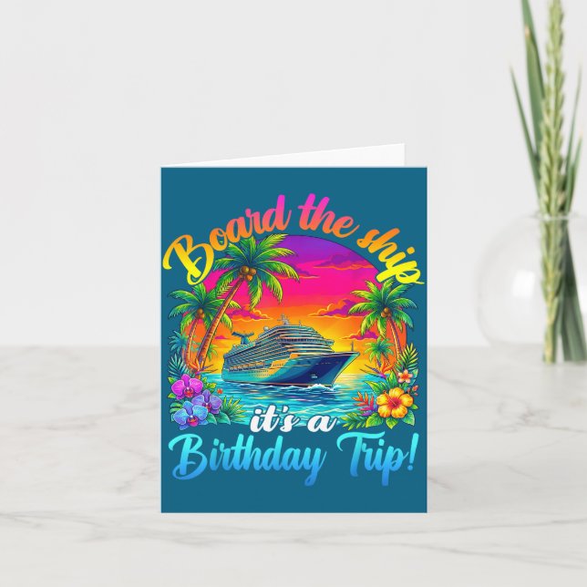 Board The Ship It's A Birthday Trip Matching Birth Kort (Framsida)