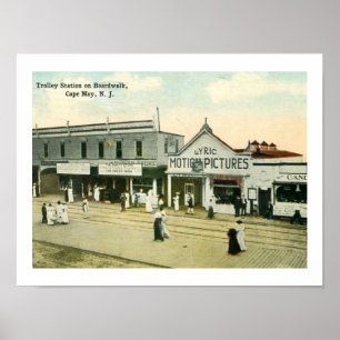 Board Walk, Cape May, New jersey Vintage vykort Poster