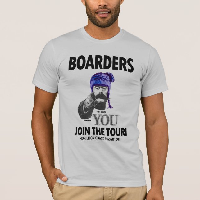 Boarders önskar vi dig! t shirt (Framsida)