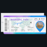 Boarding Pass Airline Biljett Surprise Resa Inbjudningar<br><div class="desc">Boarding Pass Surprise Resa,  inbjudan till Airline Biljett med en världskarta för destinationer,  är en underbar idé om en födelsedagspresent och en födelsedagspresent,  för en överraskning för din partner,  föräldrar och vänner. Det är lätt att redigera. Du kan lägga till bilder,  text,  redigera teckensnitt,  färg och helt anpassa det.</div>
