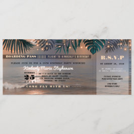 Boarding Pass Birthday Biljett | Parssolnedgång Inbjudningar