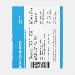 Boarding Pass (blue) Fleecefilt