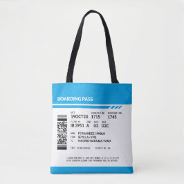 Boarding Pass (blue) Tygkasse