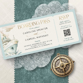 Boarding Pass Cruise Wedding Invitation Inbjudningar