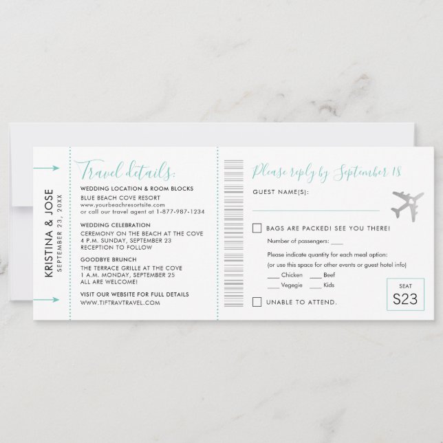 Boarding Pass Destination Biljett cut off OSA kort (Framsida)