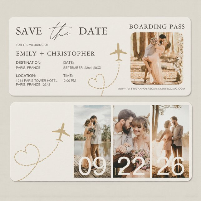 Boarding Pass Destination Wedding Plane Ticket (Skapare uppladdad)