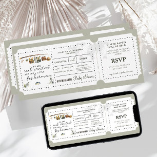 Boarding Pass Fisherman Boy Travel Baby Shower Inbjudningar