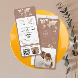 Boarding Pass Flygplan Biljett destination med Pho Inbjudningar