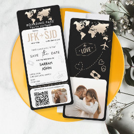 Boarding Pass Flygplan Biljett destination med Pho Inbjudningar