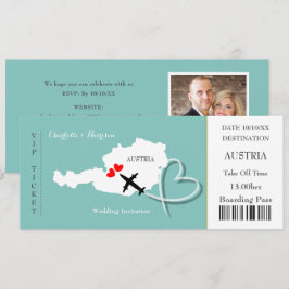 Boarding Pass för Ombordstigning Destination Öster Inbjudningar