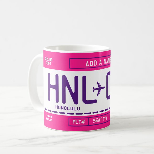 Boarding Pass Mugg - Skapad för Dig (Framsida vänster)