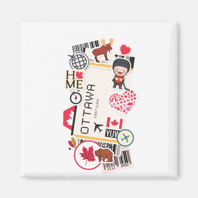 BOARDING PASS OTTAWA CANADA MAGNET (Framsidan)