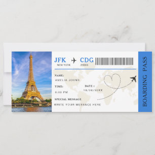 Boarding Pass Överraskningsresa Flygbiljett Inbjudningar