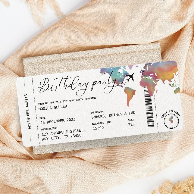 Boarding Pass Resa Tematisk Födelsedagsfest Inbjudningar (Skapare uppladdad)