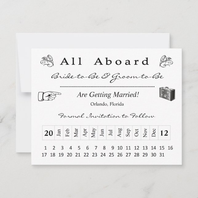 Boarding Pass Save the Date Spara Datumet (Framsida)