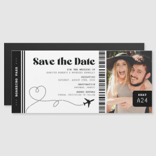 Boarding Pass Spara Datum Biljett Magnetisk Inbjudningskort