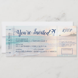 Boarding Pass Strandbiljett Allt-i-ett RSVP och Inbjudningar