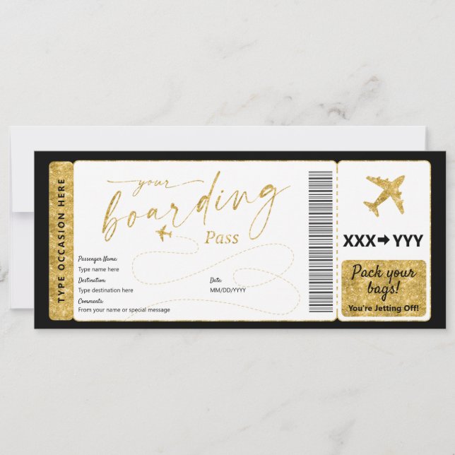 Boarding Pass Surprise Fake Airline Biljett (Framsida)