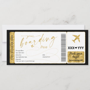 Boarding Pass Surprise Fake Airline Biljett Inbjudningar