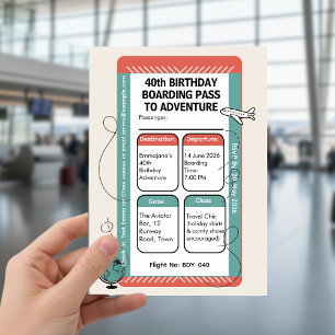 Boarding Pass till Äventyr – Resetema Inbjudningar