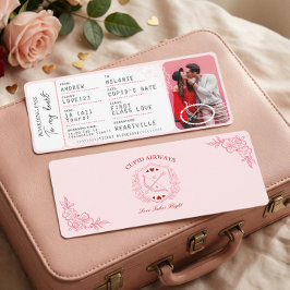 Boarding Pass To Love Plane Ticket Valentine's Day Julkort