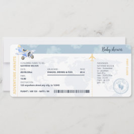 Boarding Pass Travel Gender Neutral Baby Shower Inbjudningar
