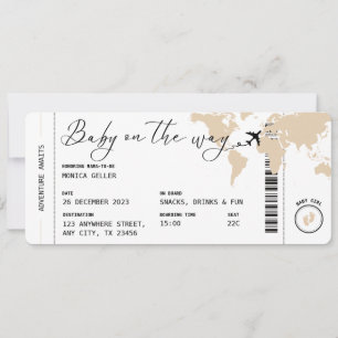 Boarding Pass Travel Gender Neutral Baby Shower Inbjudningar