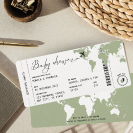 Boarding Pass Travel Gender Neutral Baby Shower Inbjudningar