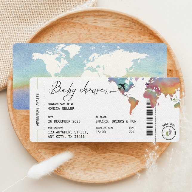 Boarding Pass Travel Gender Neutral Baby Shower Inbjudningar (Skapare uppladdad)