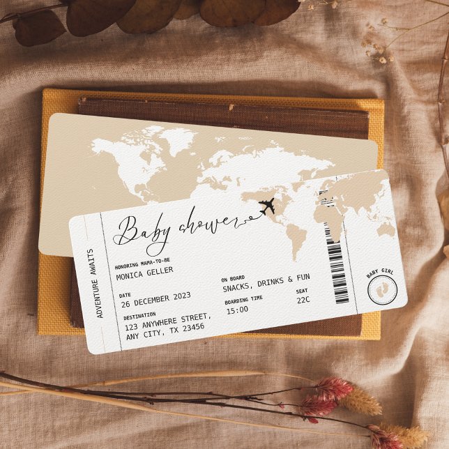 Boarding Pass Travel Gender Neutral Baby Shower Inbjudningar (Skapare uppladdad)