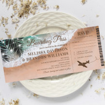 Boarding Pass Tropiskt Beach Bröllop