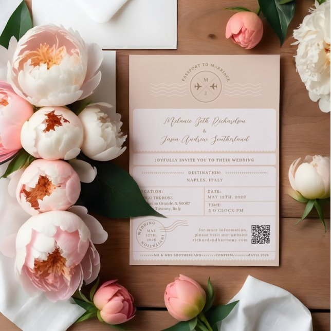 Boarding Passport Biljett Destinationsbröllop Inbjudningar (Boarding Passport Ticket Destination Travel Theme Invitation)