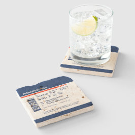 Boardingkort - blått och rött stenunderlägg