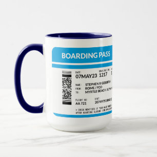 Boardingkort (blått) SRG Mugg