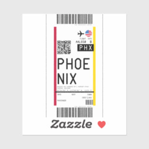 Boardingkort till Phoenix-etikett (PHX) Klistermärken