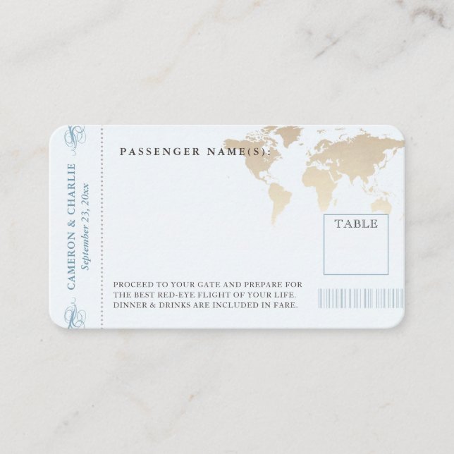 Boardingkort Vintage Karta Biljett Ställe (Framsida)