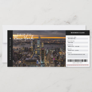 Boardingkortet New York Resa i Biljett