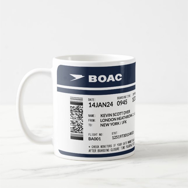 Boardingpass 5 000 x 1 958 (blått) PJ1 Kaffemugg (Vänster)