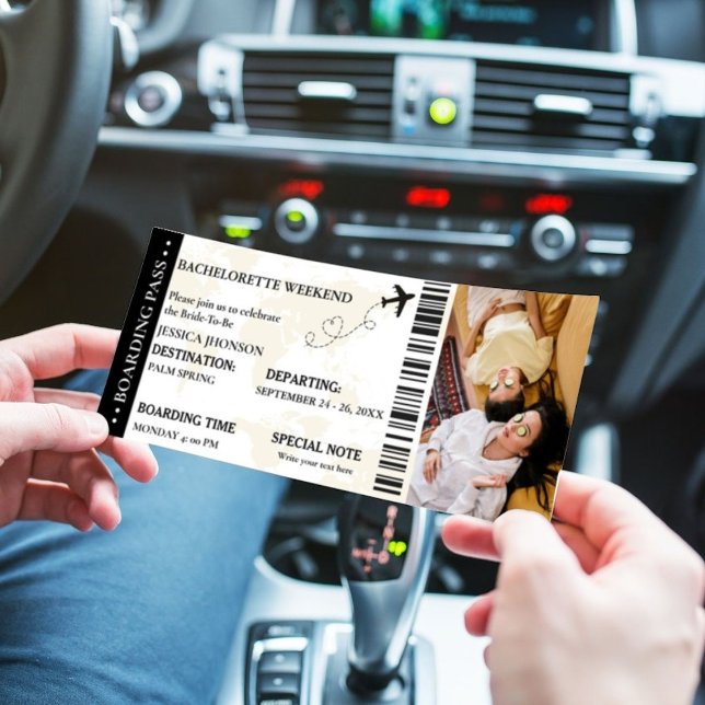 Boardingpass Bachelorette Helg biljett inbjuati Spara Datumet (Skapare uppladdad)