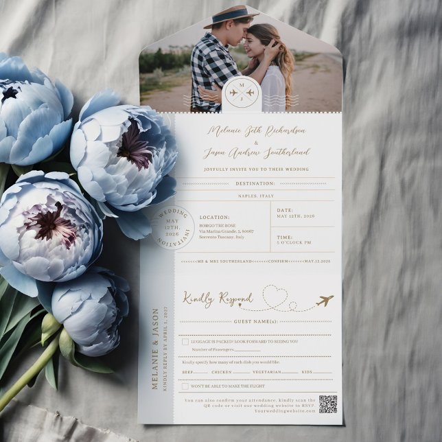 Boardingpass Biljett - resemetod (Boarding Passport Ticket Destination Travel Theme All In One Invitation)