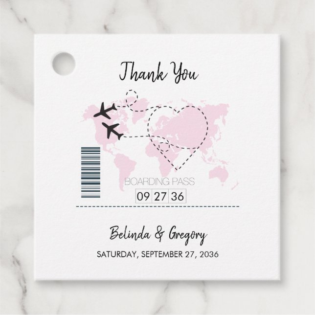 Boardingpass Bröllop Gift Gåvor Etiketter (Framsida)