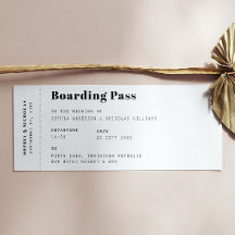 Boardingpass. Destinationbiljett för bröllopsresa