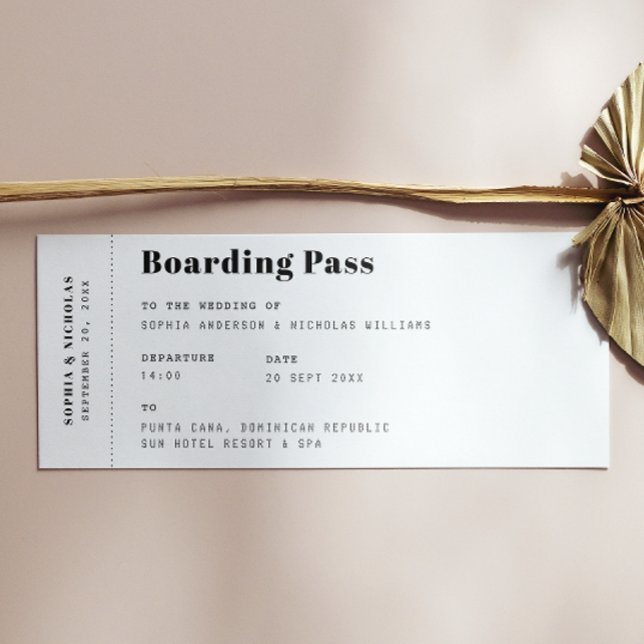 Boardingpass. Destinationbiljett för bröllopsresa Inbjudningar (Skapare uppladdad)