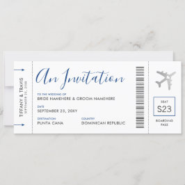 Boardingpass Flygplan Biljett-destinationsbröllop Inbjudningar