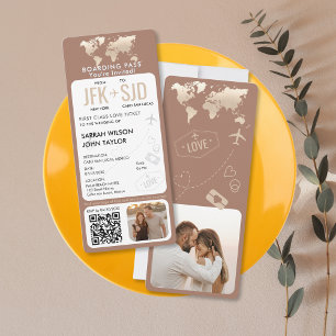 Boardingpass Flygplan Biljett-destinationsbröllop Inbjudningar