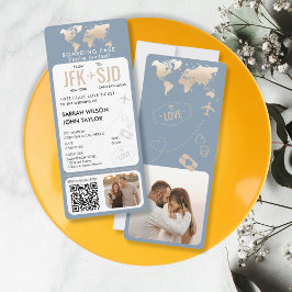 Boardingpass Flygplan Biljett-destinationsbröllop Inbjudningar